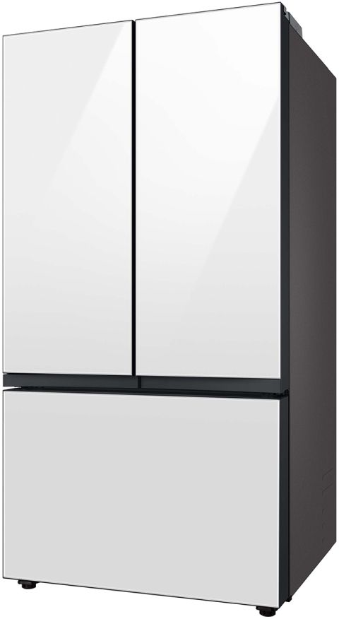 Samsung Bespoke 30 Cu. Ft. White Glass 3-Door French Door Refrigerator with Beverage Center™ 1