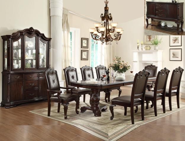 Crown Mark Kiera Rich Brown Double Pedestal Dining Table-2