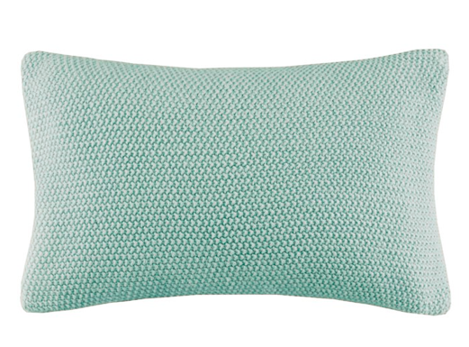 Olliix by INK+IVY Bree Knit Aqua 12" x 20" Oblong Pillow Cover-0