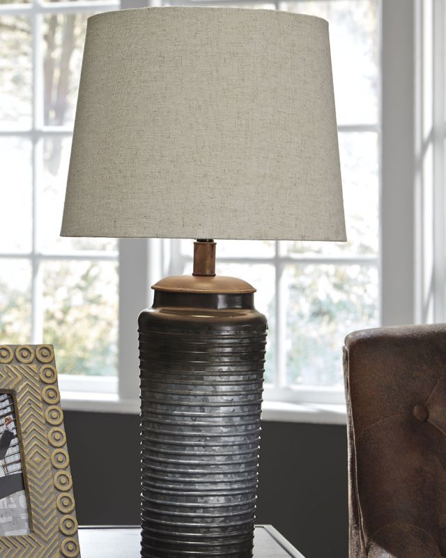 Signature Design by Ashley® Norbert Set of 2 Gray Table Lamps 1