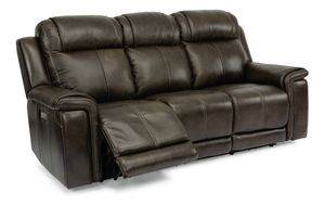 Flexsteel® Kingsley Brown Kingsley Leather Power Reclining Sofa