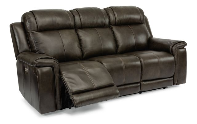Flexsteel® Kingsley Brown Kingsley Leather Power Reclining Sofa-0
