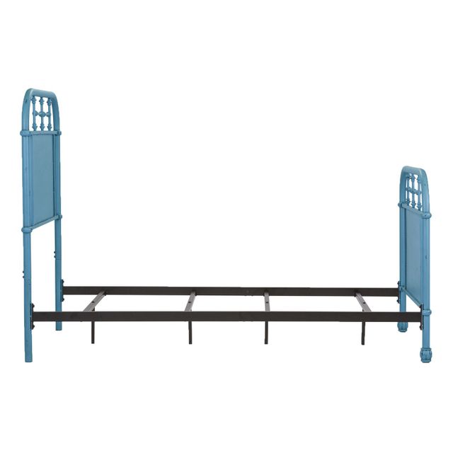 Liberty Vintage Blue Metal Twin Bed with Rails-2