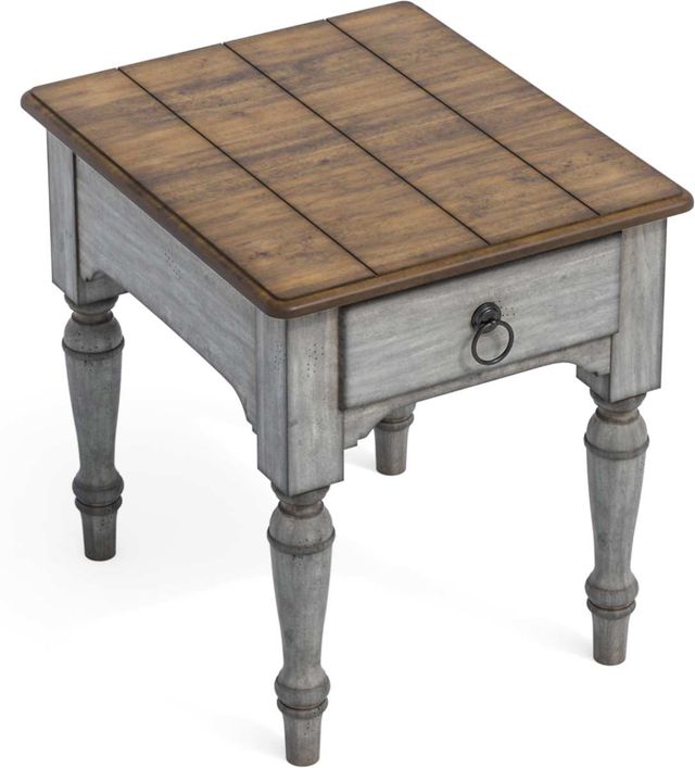 Flexsteel® Plymouth® Distressed Graywash End Table 4