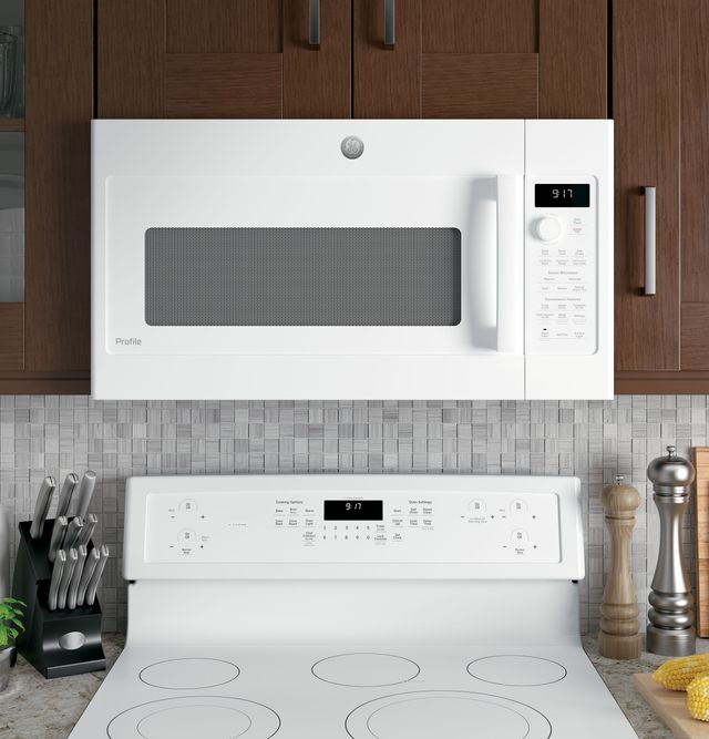 GE Profile™ 1.7 Cu. Ft. White Over The Range Microwave 4