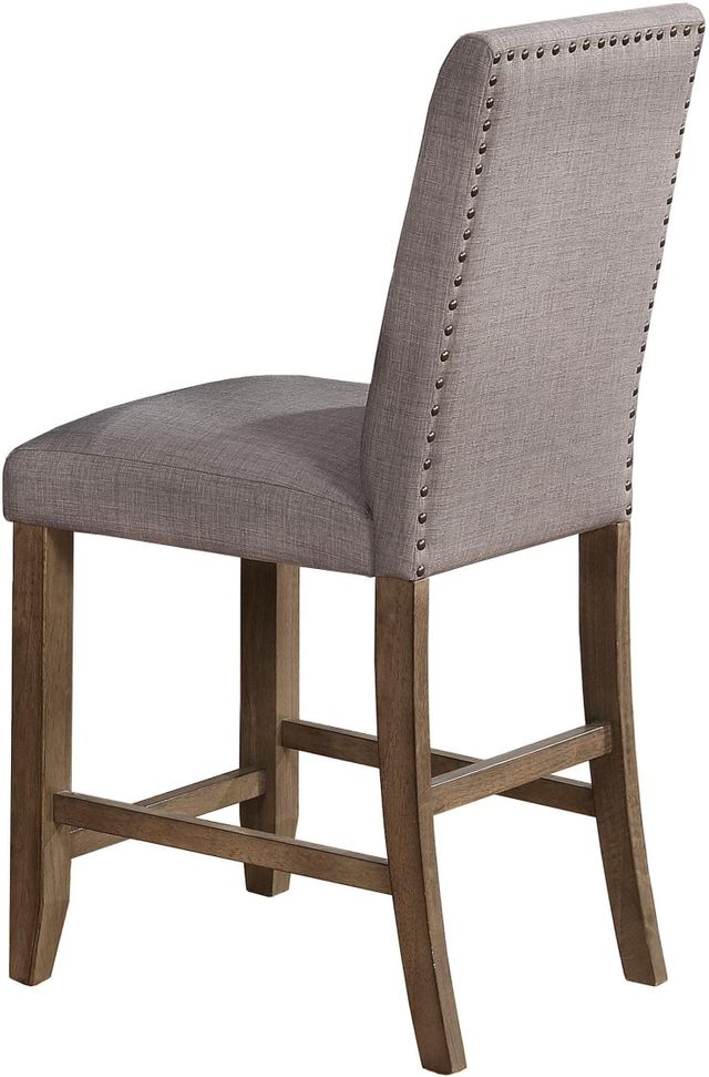 Crown Mark Manning Gray Upholstery Nailhead Counter Height Chair-2