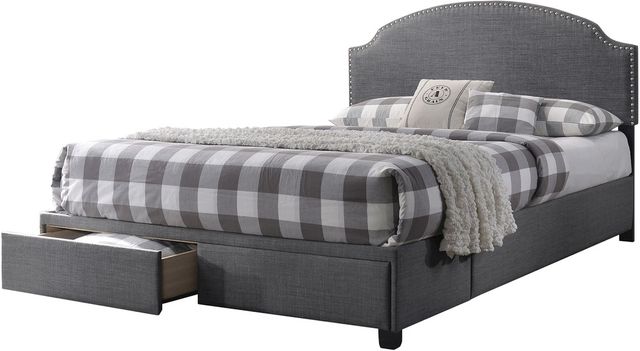 Coaster® Niland Charcoal Upholstered Queen Storage Bed
