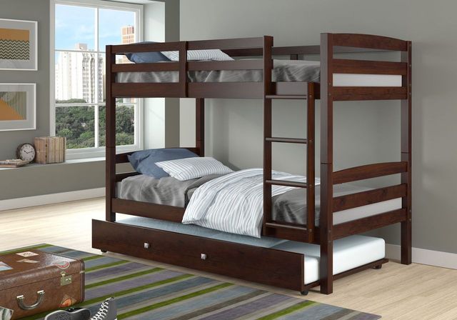 Donco Trading Company Twin Over Twin Devon Bunk Bed With Trundle Bed