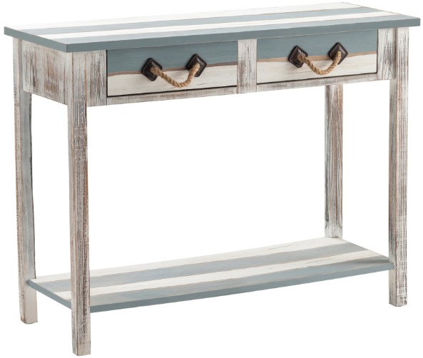 Crestview Collection Nantucket Blue/White Console Table