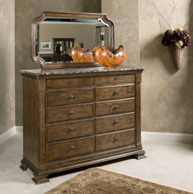Kincaid Furniture Portolone Alder Bureau with Marble Top-1
