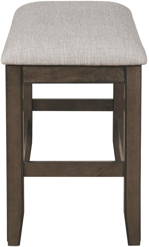 Crown Mark Fulton Brown/Grey Upholstery Counter Height Dining Bench-2
