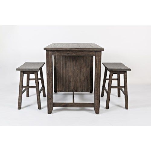 Jofran Inc. Madison County 3-Piece Brown Counter Height Table Set-2