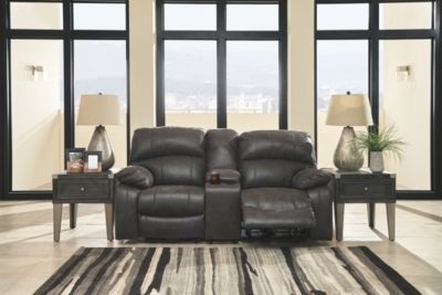 Signature Design by Ashley® Dunwell Steel Power Reclining Loveseat with Console and Adjustable Headrest 20