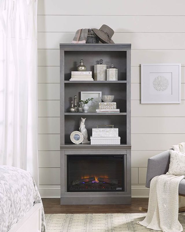 Aspenhome® Churchill Smokey Grey 74" Fireplace Display Case 1