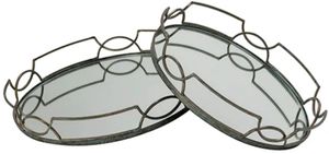 Crestview Collection Carlson 2-Piece Gray Tray