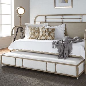 Liberty Vintage Cream Twin Metal Day Bed with Trundle