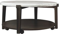Signature Design by Ashley® Janilly Dark Brown/White Round Coffee Table
