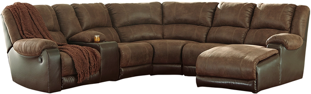 Signature Design by Ashley® Nantahala 6-Piece Coffee Reclining Sectional with Chaise-0