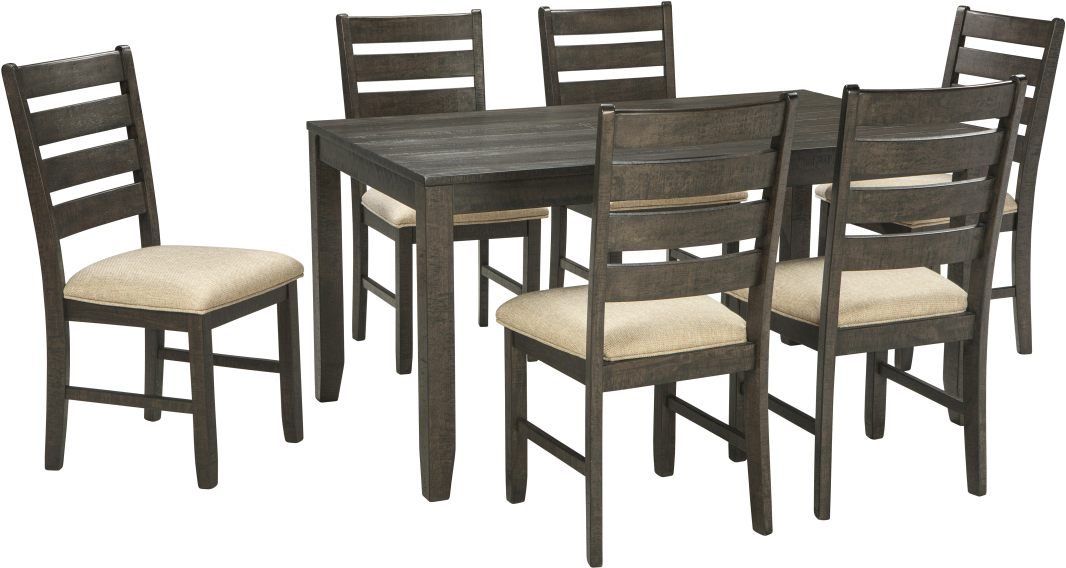 rokane brown 7 piece dining room table set