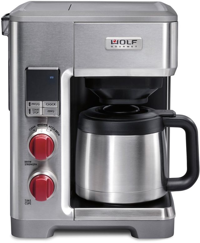 Wolf® Gourmet Stainless Steel Programmable Coffee System with Red Knob-1