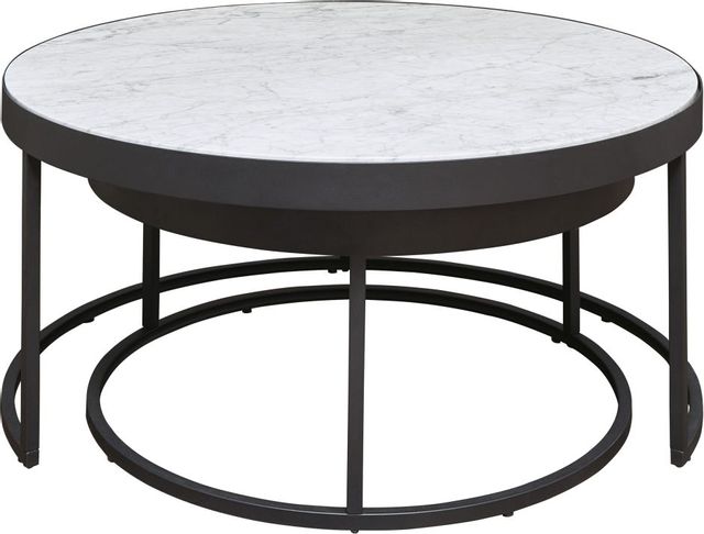Ensemble de tables d'extrémité gigognes  2 pièces Windron de Signature Design by Ashley®  -  Noir/Blanc 1