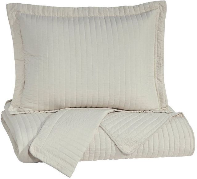 Signature Design by Ashley® Raleda Buff Queen Coverlet Set 0