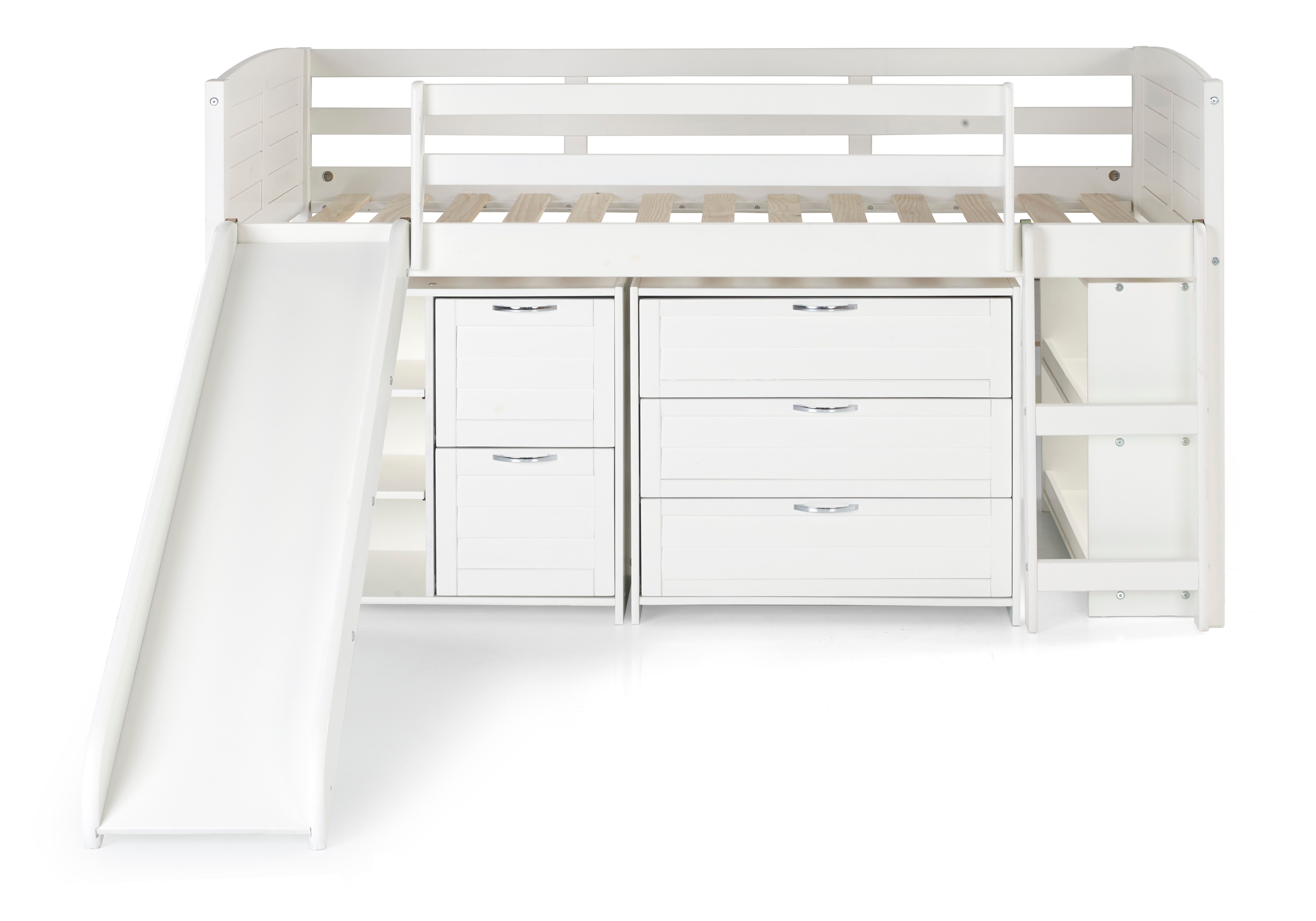 Donco Kids Louver White Twin Low Loft With Slide | Colder's | Milwaukee ...