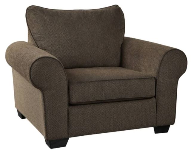 Benchcraft® Nesso 2-Piece Walnut Chair and Ottoman Set 1