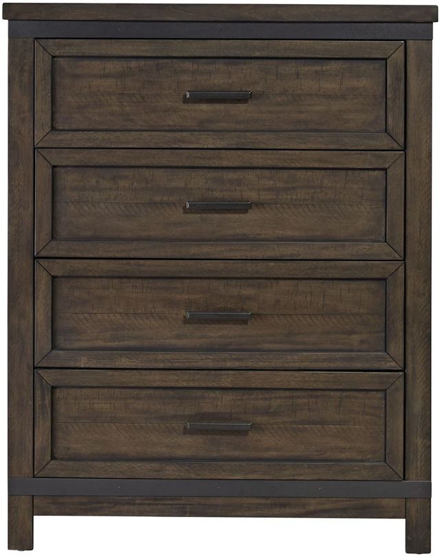 Liberty Furniture Thornwood Hills Rock Beaten Gray With Saw Cuts 4 Drawer Chest-0