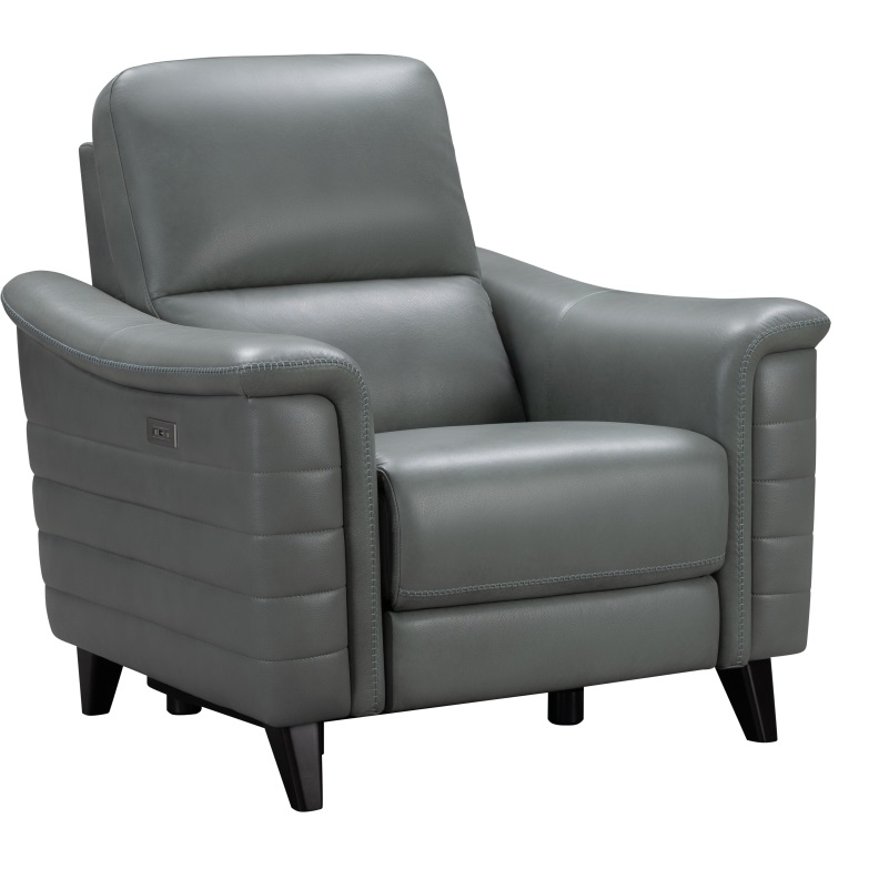 barcalounger gray leather recliner