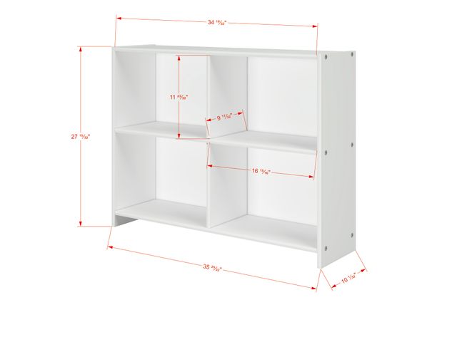 Donco Trading Company White Circles Low Loft Bookcase-1