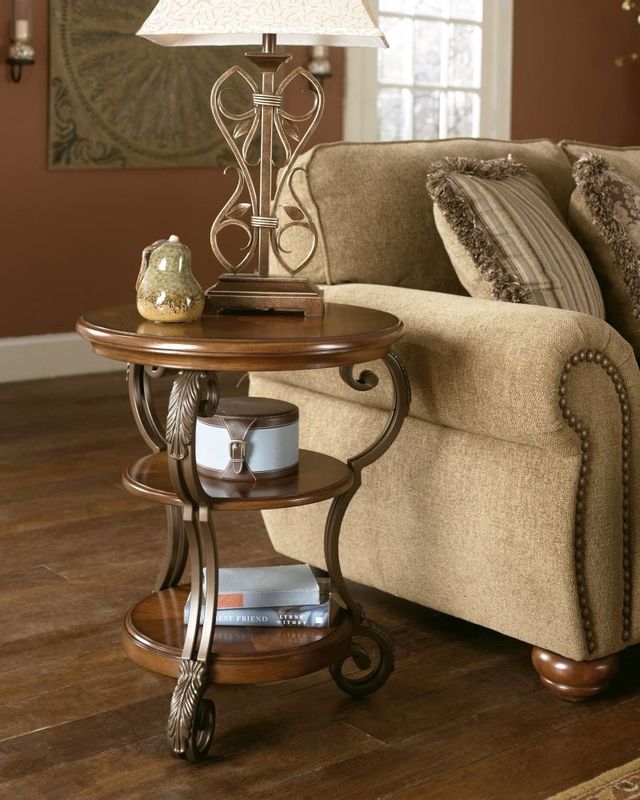 Signature Design by Ashley® Nestor 2-Piece Medium Brown Living Room Table Set 2