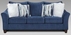 Affordable Furniture 7703 Velour Navy Sofa