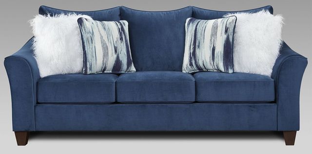 Affordable Furniture 7703 Velour Navy Sofa-0