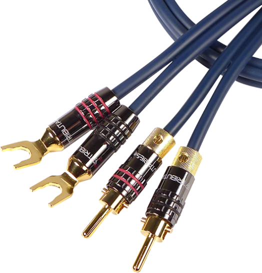 Tributaries® Serires 8 8 Ft. Banana Plugs/Spade Lugs Speaker Cable 1