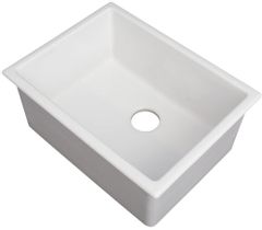 ZLINE Rome 24" White Gloss Dual Mount Single Bowl Fireclay Kitchen Sink