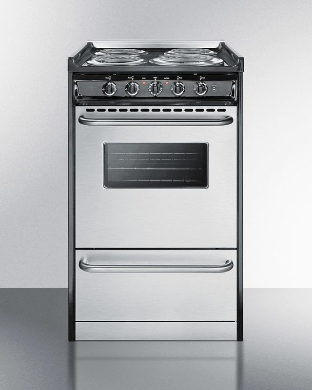 Summit® Professional 20" Stainless Steel Slide in Electric Range 1