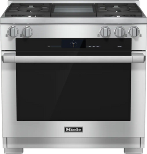 Miele 36" Clean Touch Steel Freestanding Natural Gas Dual Fuel Range