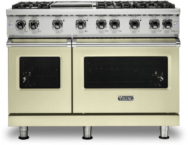 Viking® 5 Series 48" Vanilla Cream Pro Style Natural Gas Range with 12" Griddle