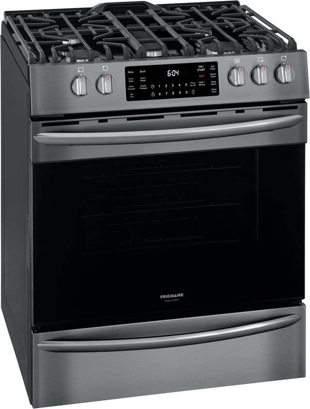 Frigidaire Gallery® 30" Black Stainless Steel Free Standing Gas Range with Air Fry 1