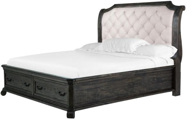 Magnussen Home® Bellamy Peppercorn King Sleigh Storage Bed-1