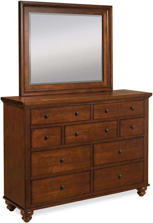 Aspenhome® Cambridge Brown Cherry Dresser Landscaper Mirror 1
