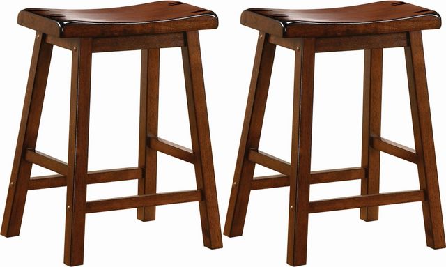 Coaster® Durant 2-Piece Chestnut Wooden Counter Stools