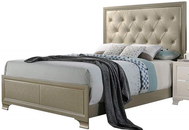 ACME Furniture Carine Beige Queen Upholstered Bed