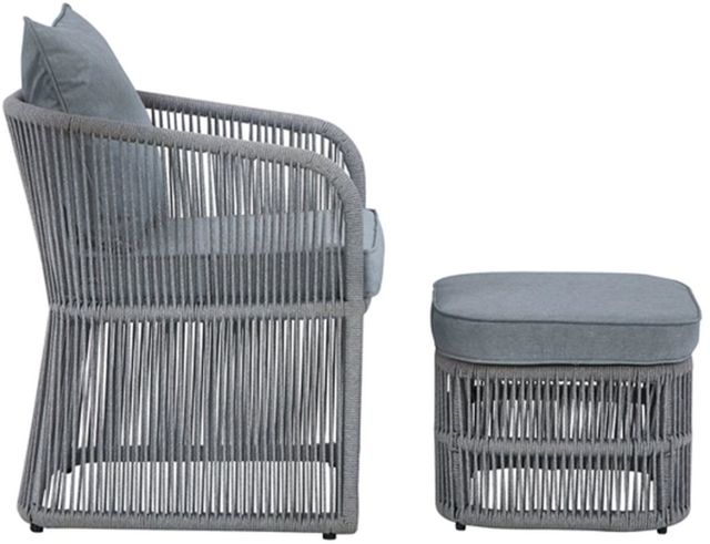 Signature Design by Ashley® Coast Island Gray Outdoor Chair with Ottoman and Side Table-3