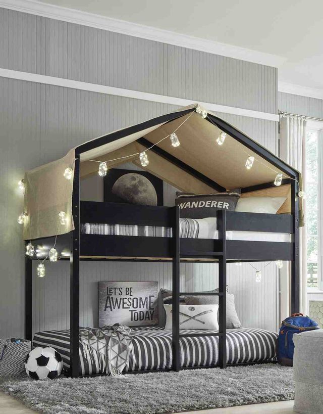 Signature Design by Ashley® Flannibrook Black Twin/Twin House Loft Bed 9