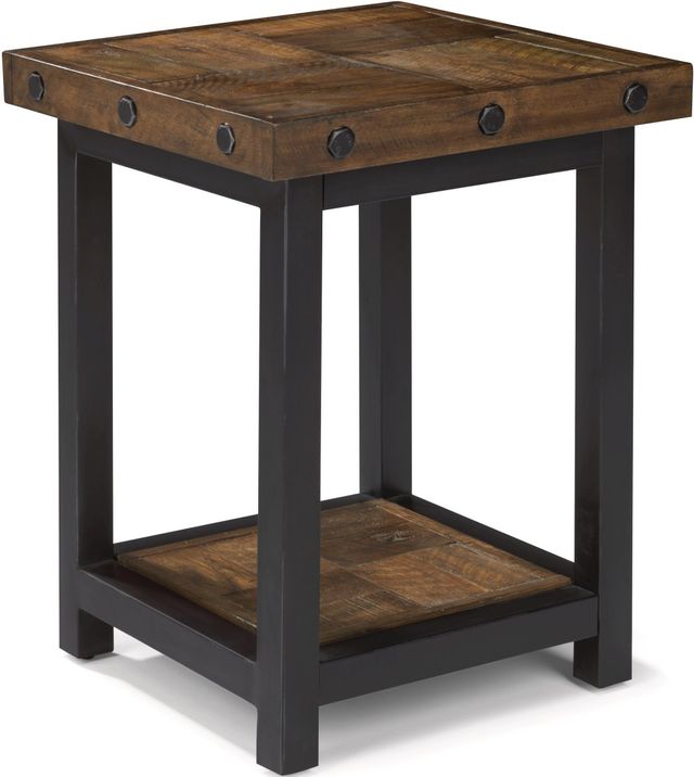 Flexsteel® Carpenter Black/Brown Chairside Table-0