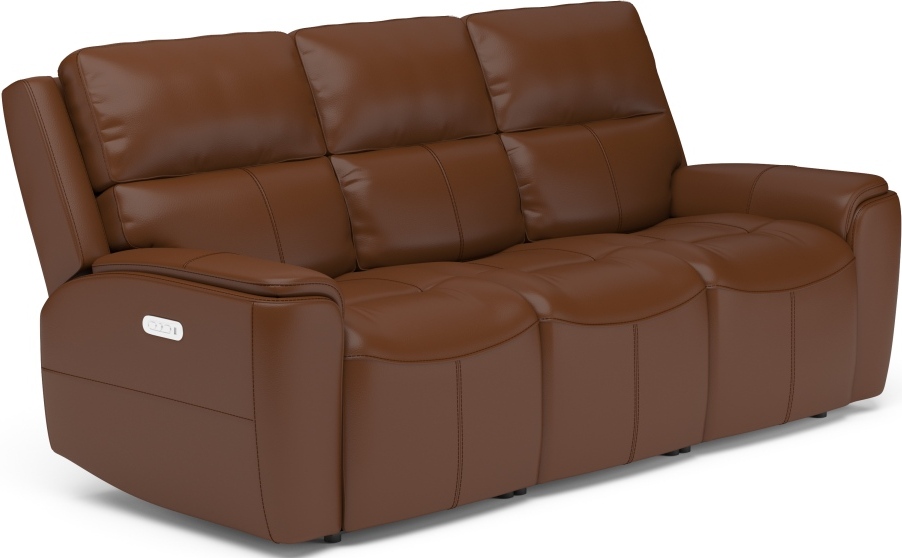 Flexsteel® Ellis Brown Power Reclining Sofa with Power Headrests