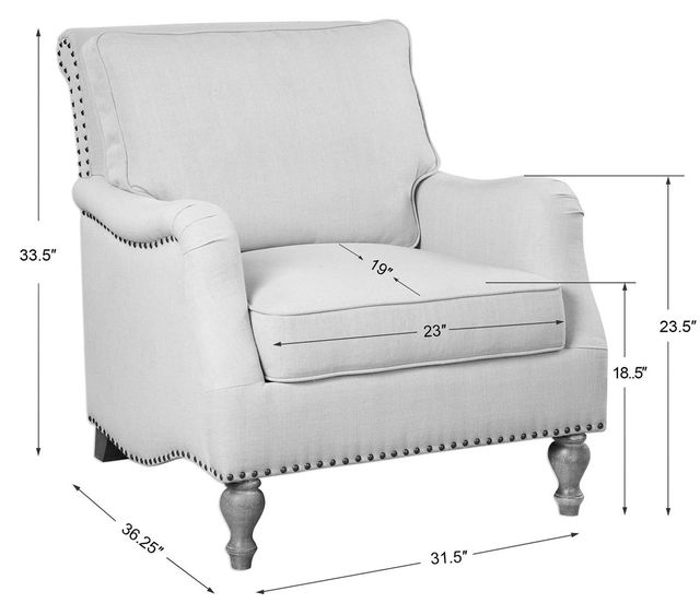 Uttermost® Armstead White English Arm Chair-1