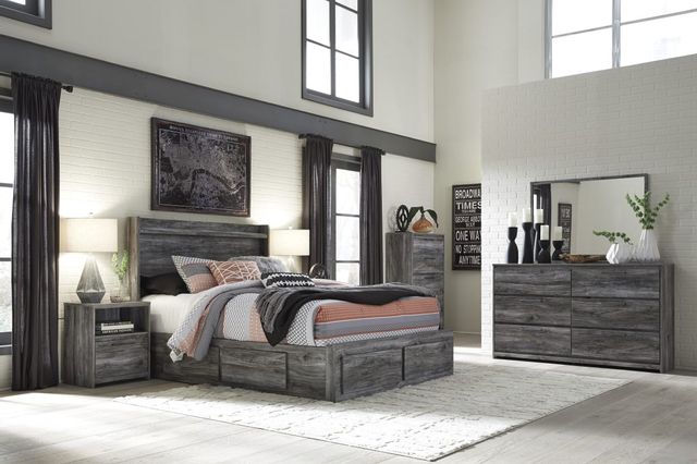 Signature Design by Ashley® Baystorm Gray King Panel Bed with 4 Storage Drawers 9